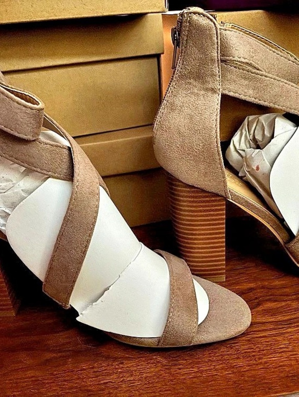 J. Renee Brown Strappy Heels Like New